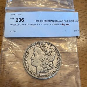 1878-CC Morgan silver dollar tough find free shipping